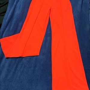 Neon Peach Fashion Nova high wasted flare pants